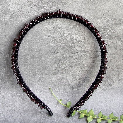 Natural Garnet Hair Bands PW-WG1C09B-19-1