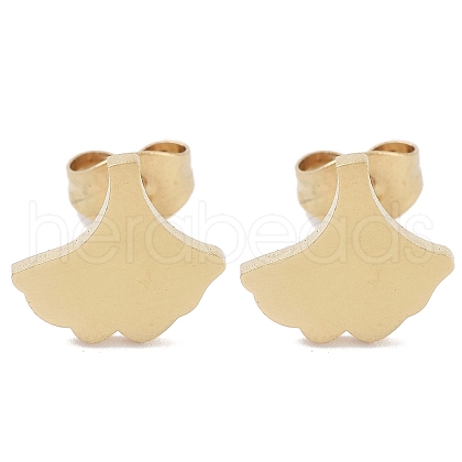 PVD Vacuum Plating 304 Stainless Steel Stud Earrings for Women EJEW-A048-46E-G-1