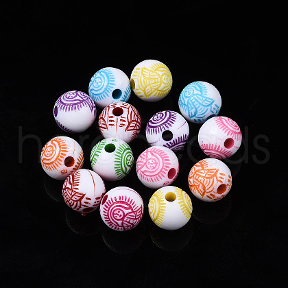 Opaque White Acrylic Beads MACR-N012-12-1