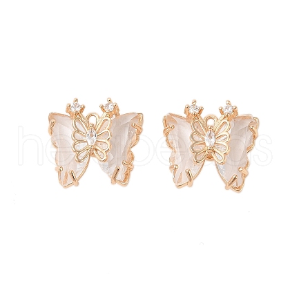 Brass Pendants with Clear Glass KK-B100-012G-1