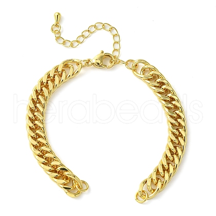 Rack Plating Brass Twisted Chain Bracelet Making KK-G501-03A-G-1