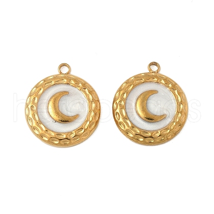 304 Stainless Steel Enamel Pendants STAS-V015-49G-1