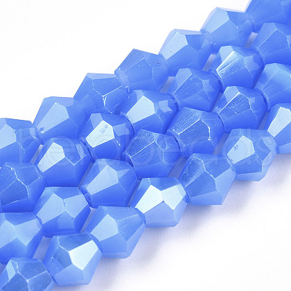 Imitation Jade Electroplate Glass Beads Strands EGLA-A039-J6mm-A04-1