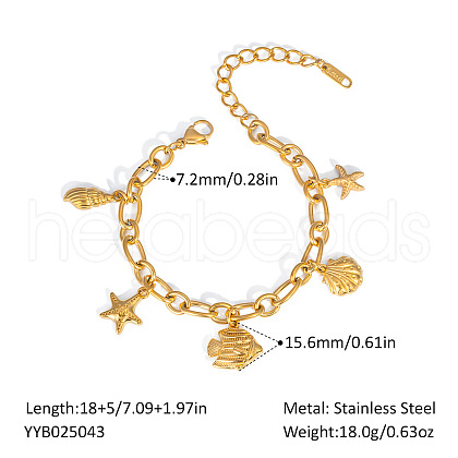 Stylish Ocean Stainless Steel Charm Bracelets OX8367-2-1