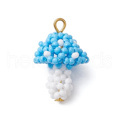 Seed Beads Beaded Charms PALLOY-MZ00339-03-1