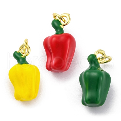 Brass Enamel Pendants KK-U066-03G-1