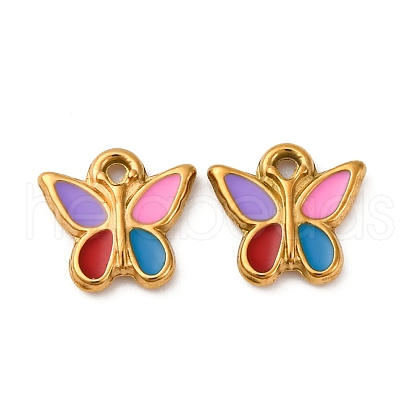 304 Stainless Steel Enamel Charms STAS-Q363-02A-G-1