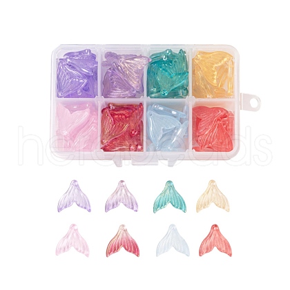 120Pcs Transparent Spray Painted Glass Pendants GLAA-LS0001-01-1