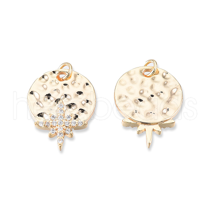 Brass Pave Clear Cubic Zirconia Pendants KK-N232-462-1