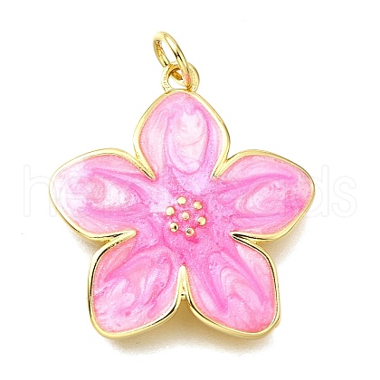 Brass Enamel Pendants KK-V011-29G-D-1