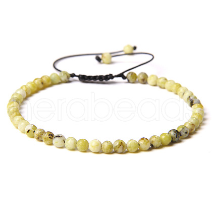 Adjustable Women's Yellow Turquoise(Jasper) Beaded Bracelet CN3407-22-1