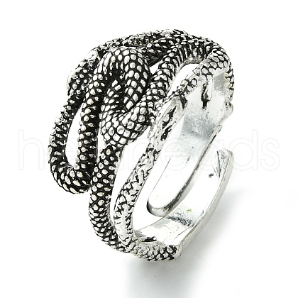 Snake Alloy Open Cuff Rings RJEW-K275-72AS-1