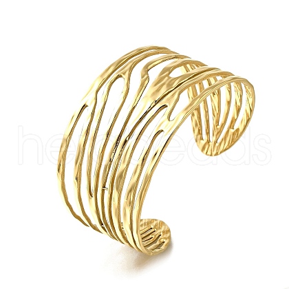 304 Stainless Steel Cuff Bangles for Women BJEW-M103-01B-G-1