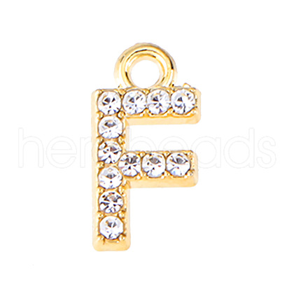 Golden Tone Alloy Rhinestone Pendants PW-WGCC773-06-1