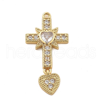 Brass Micro Pave Clear Cubic Zirconia Pendants KK-L228-35G-1