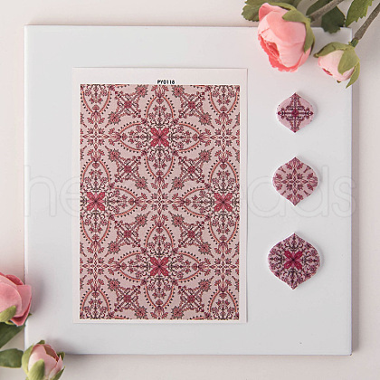 Flower Pattern Ceramics Clay Water Transfer Paper PW-WG52862-01-1