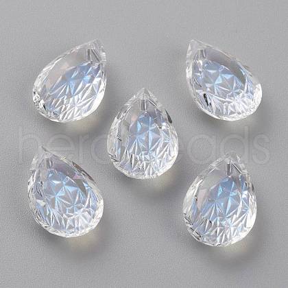 Embossed Glass Rhinestone Pendants GLAA-J101-05B-001MO-1