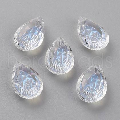 Embossed Glass Rhinestone Pendants GLAA-J101-05B-001MO-1