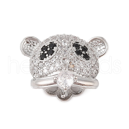 Brass Micro Pave Clear Cubic Zirconia Peg Bails KK-B111-01P-1