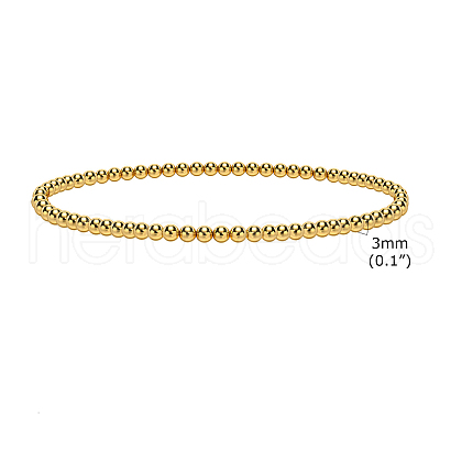 Stainless Steel Round Beaded Stretch Bracelets PW-WG50361-02-1