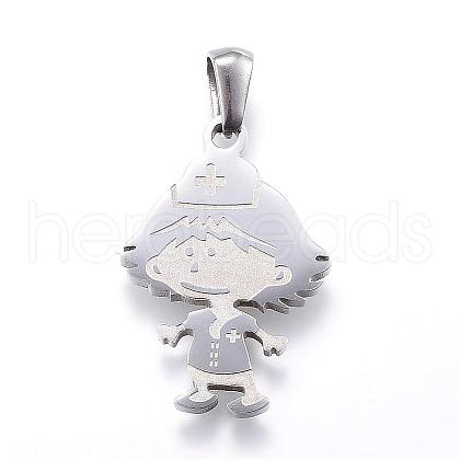 Tarnish Resistant 304 Stainless Steel Pendants STAS-G124-13P-1