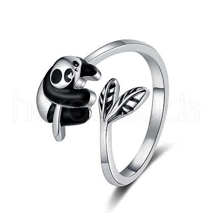 Brass Enamel Open Cuff Rings for Women PW-WG1FDA5-01-1