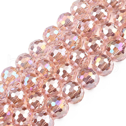 Electroplate Transparent Glass Beads Strands EGLA-N002-46-H02-1