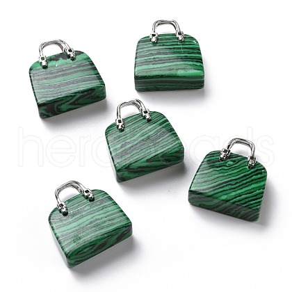 Synthetic Malachite Pendants KK-E274-01P-018-1