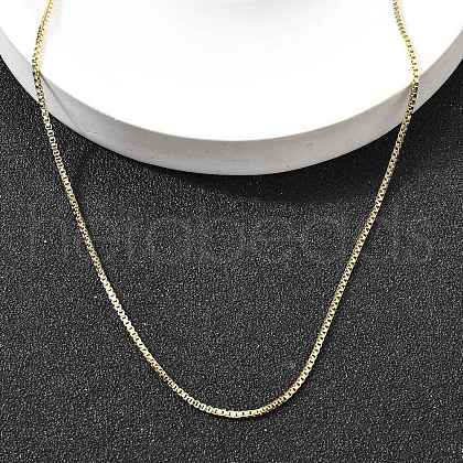 1MM Brass Box Chain Necklaces NJEW-Z083-01G-1