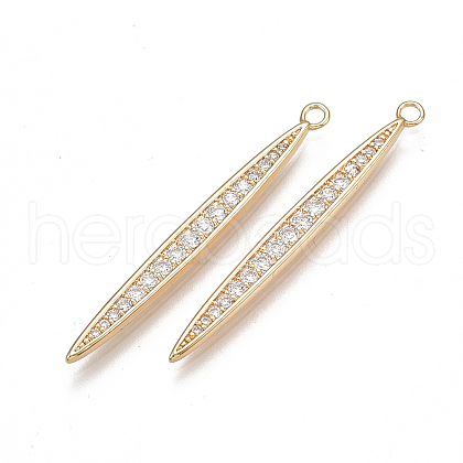 Brass Micro Pave Cubic Zirconia Pendants X-KK-T038-350G-1
