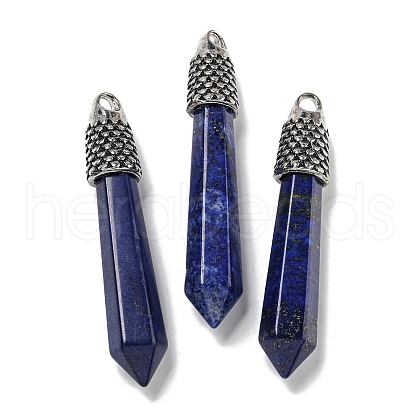 Dyed Natural Lapis Lazuli Pointed Big Pendants G-F766-02AS-07-1