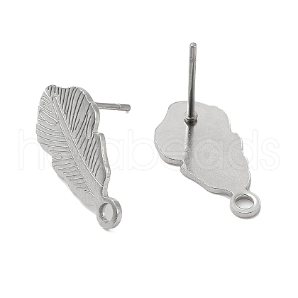 Non-Tarnish 201 Stainless Steel Stud Earrings Finding STAS-B035-04P-1