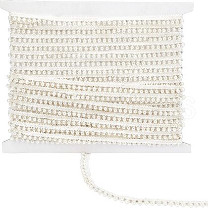 Plastic Imitation Pearl Beads Ribbon FIND-WH0043-55-1