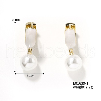 Round Imitation Pearl Hoop Earrings for Women IR2603-1-1