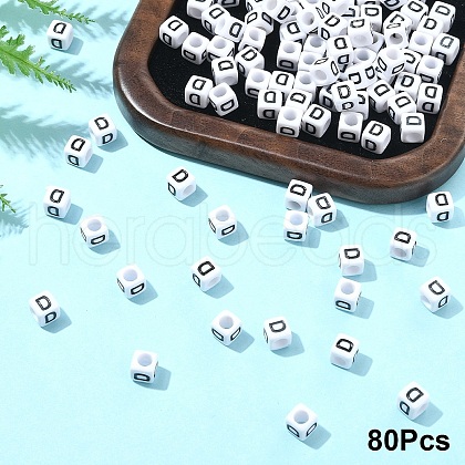 Acrylic Horizontal Hole Letter Beads OACR-YW0002-08D-1
