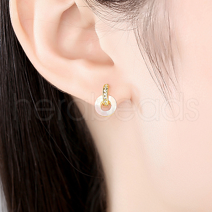 Vintage Palace Court Sterling Silver Shell Ring Stud Earrings JR4000-1-1