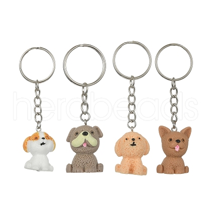 Resin Dog Charms Keychain KEYC-JKC00618-1