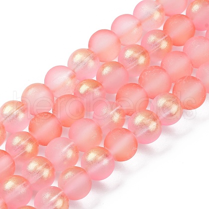 Spray Painted Glass Round Bead Strands DGLA-Q015-10mm-26-1