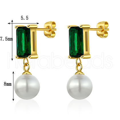 Mother's Day Jewellery Green Zircon Shell Pendant Earrings Set VR2473-1