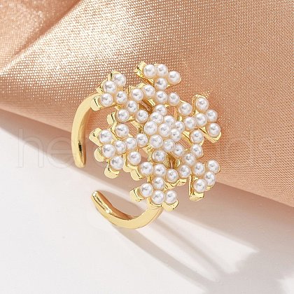 Brass Open Cuff Rings for Women RJEW-M064-01G-1