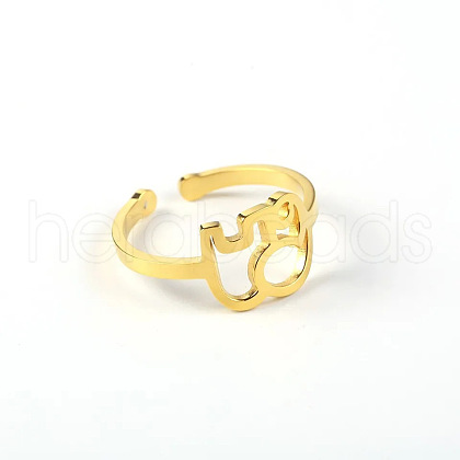 Simple Stainless Steel Adjustable Cuff Rings for Women WT4746-11-1