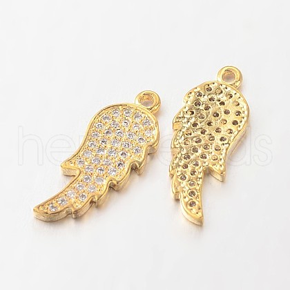Brass Micro Pave Cubic Zirconia Pendants ZIRC-L035-44G-FF-1