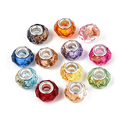 Transparent Resin Rondelle European Beads RESI-N044-01-1