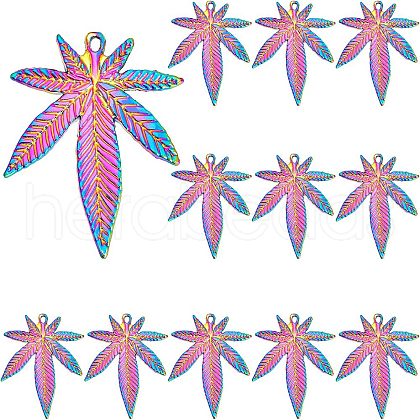 SUPERFINDINGS Autumn Theme Rainbow Color Alloy Pendants FIND-FH0004-09-1