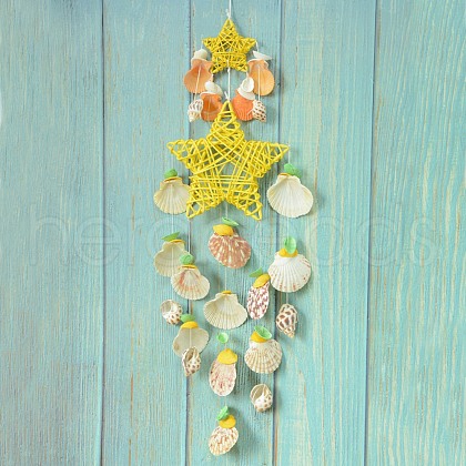 Cotton Cord Wrapped Wood Wind Chimes PW-WG95105-02-1