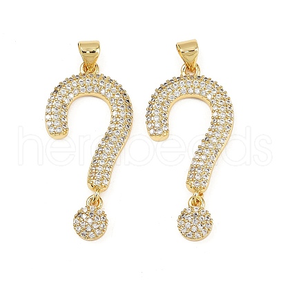 Brass Micro Pave Cubic Zirconia Pendants KK-S526-21G-B-1