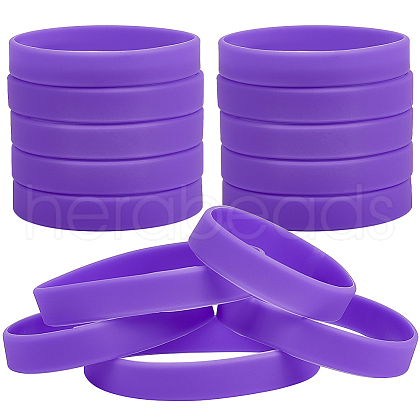 Flat Plain Silicone Cord Bracelet for Men Women BJEW-WH0016-32E-1