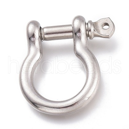 Non-Tarnish 304 Stainless Steel D-Ring Anchor Shackle Clasps X-STAS-Z017-15P-1