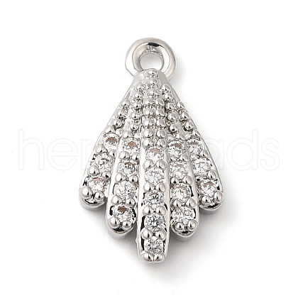 Brass Micro Pave Clear Cubic Zirconia Charms KK-G503-43P-1