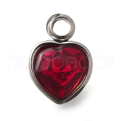 304 Stainless Steel with Rhinestone Pendants STAS-Q346-01P-06-1